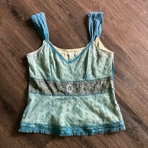Odille Anthropologie vintage blue tank
